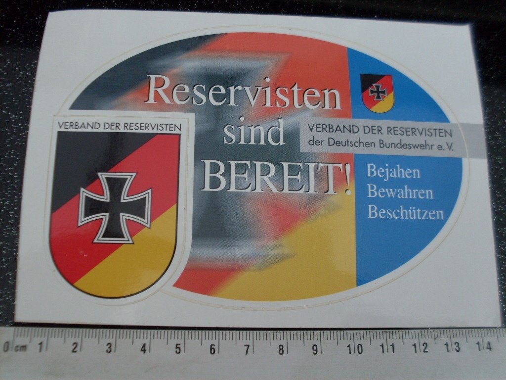 briefkaart sticker Reservisten sind bereit! Bundeswehr logo, Verzenden, Zo goed als nieuw, Bedrijf of Vereniging