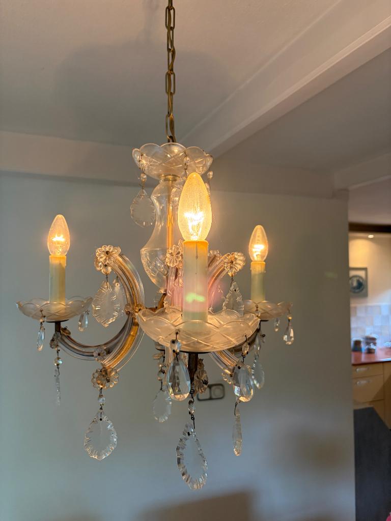 Antieke kroonluchter, Huis en Inrichting, Ophalen, Gebruikt, Glas