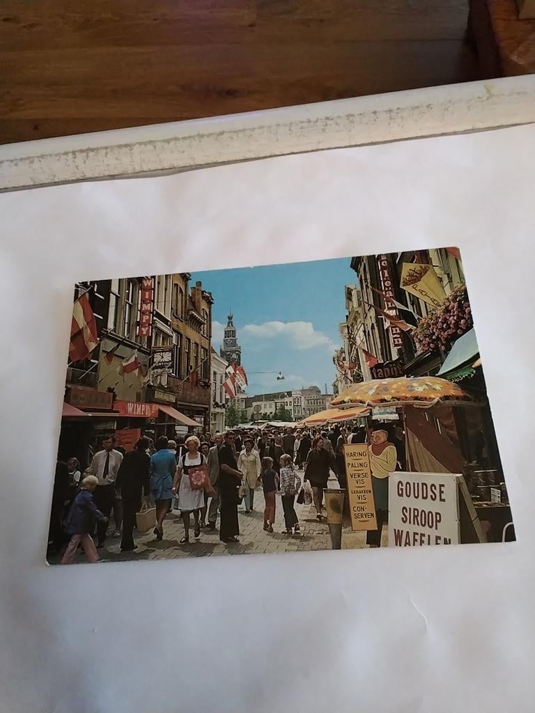 GOUDA WINKELPROMENADE HOOGSTRAAT, Verzamelen, Ophalen of Verzenden, Voor 1920, Zuid-Holland