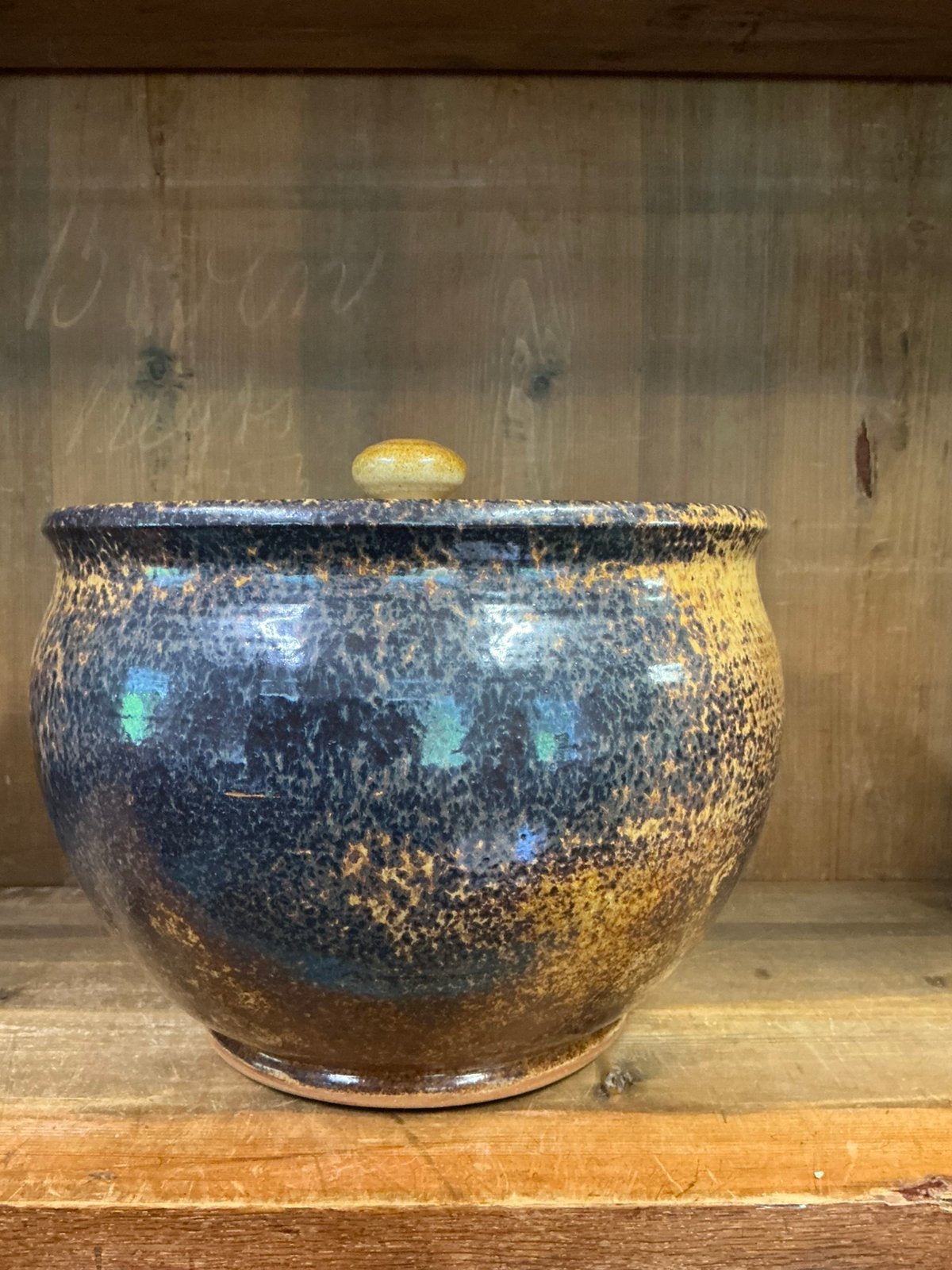 Vintage pot met deksel ,keramiek, Ophalen of Verzenden
