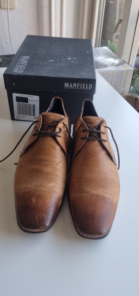 Manfield veterschoenen, maat 44, Kleding | Heren, Schoenen, Manfield, Bruin, Verzenden, Gedragen