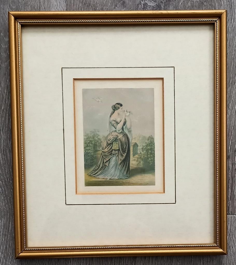 Love's Messenger Le Blond c1850s Baxter, Antiek en Kunst, Ophalen of Verzenden
