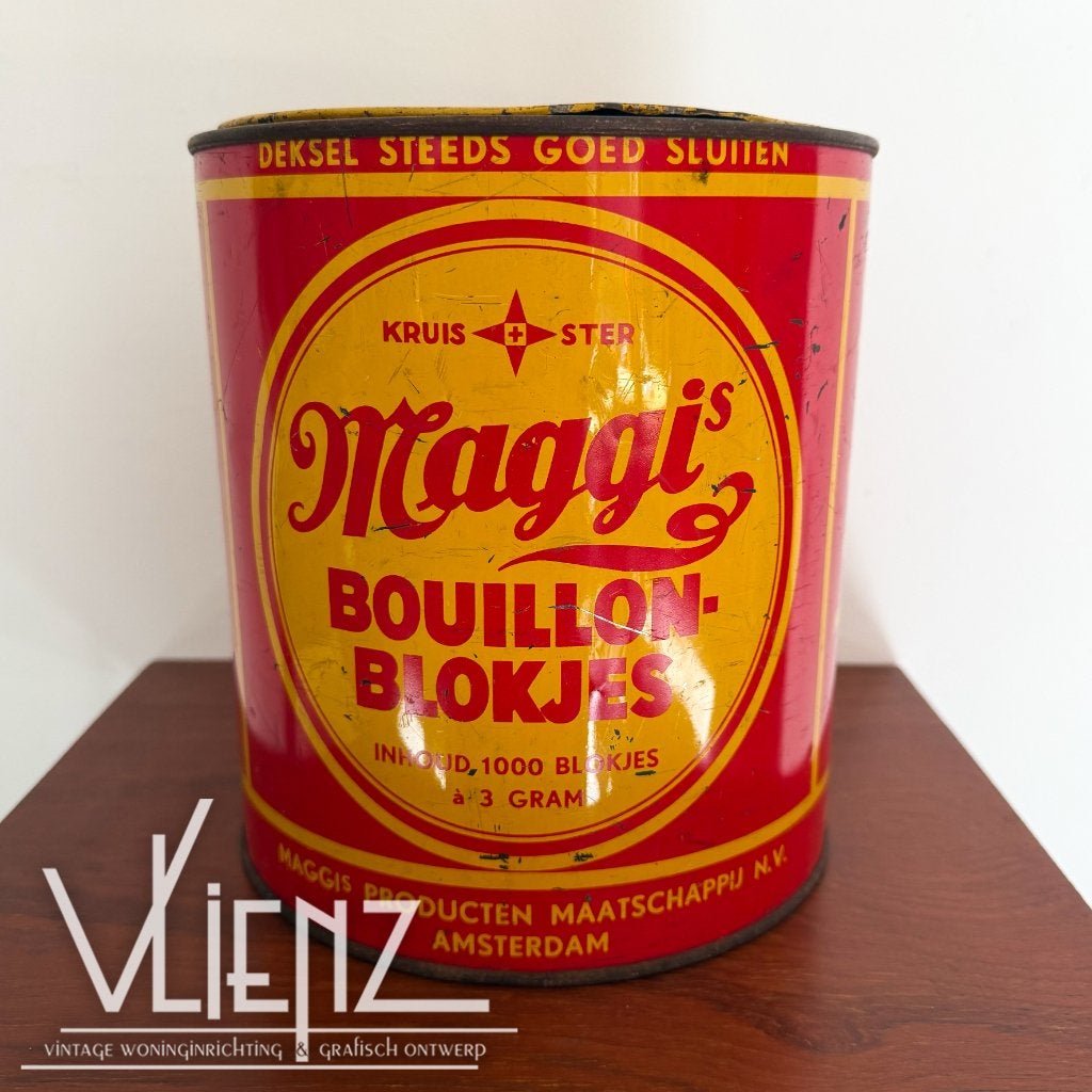 Vintage, retro Maggis blik, Maggi bouillonblokjes, Ophalen of Verzenden, Gebruikt, Overige, Overige merken