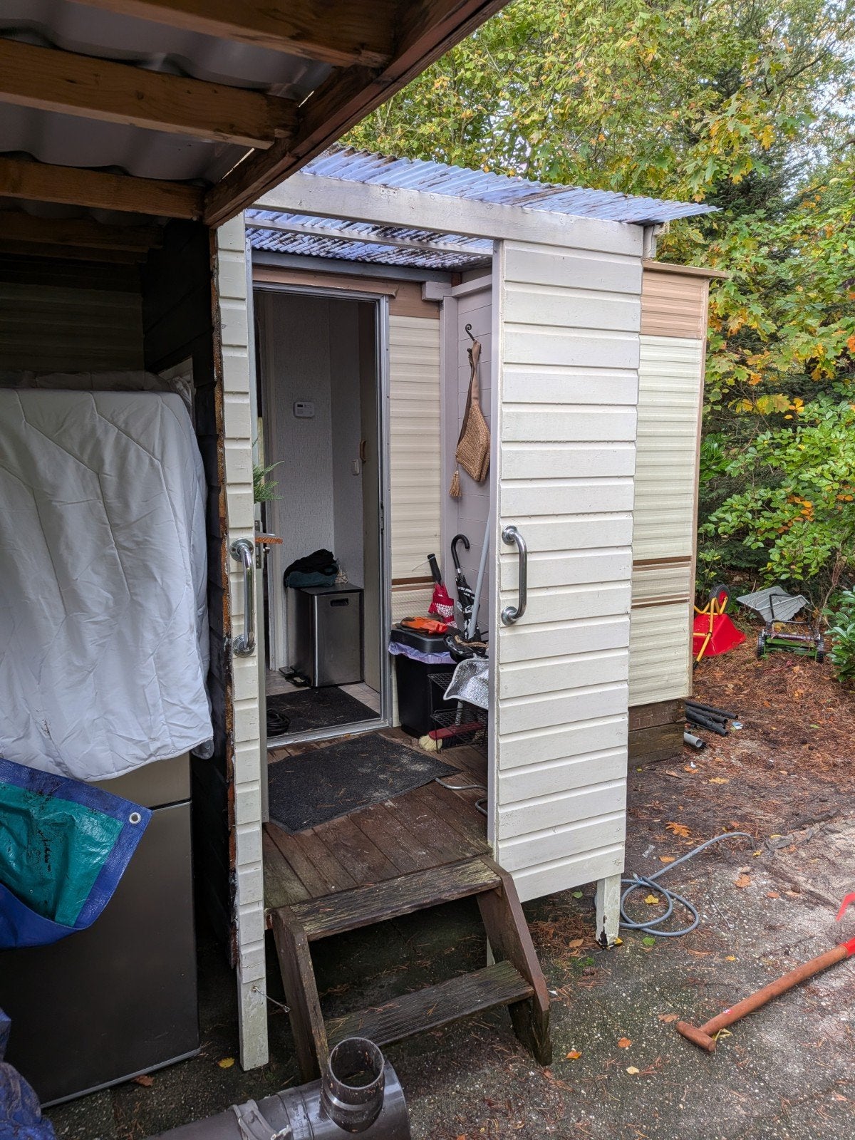 Aanbouw/klompenhokje voor stacaravan of chalet, Ophalen, Gebruikt