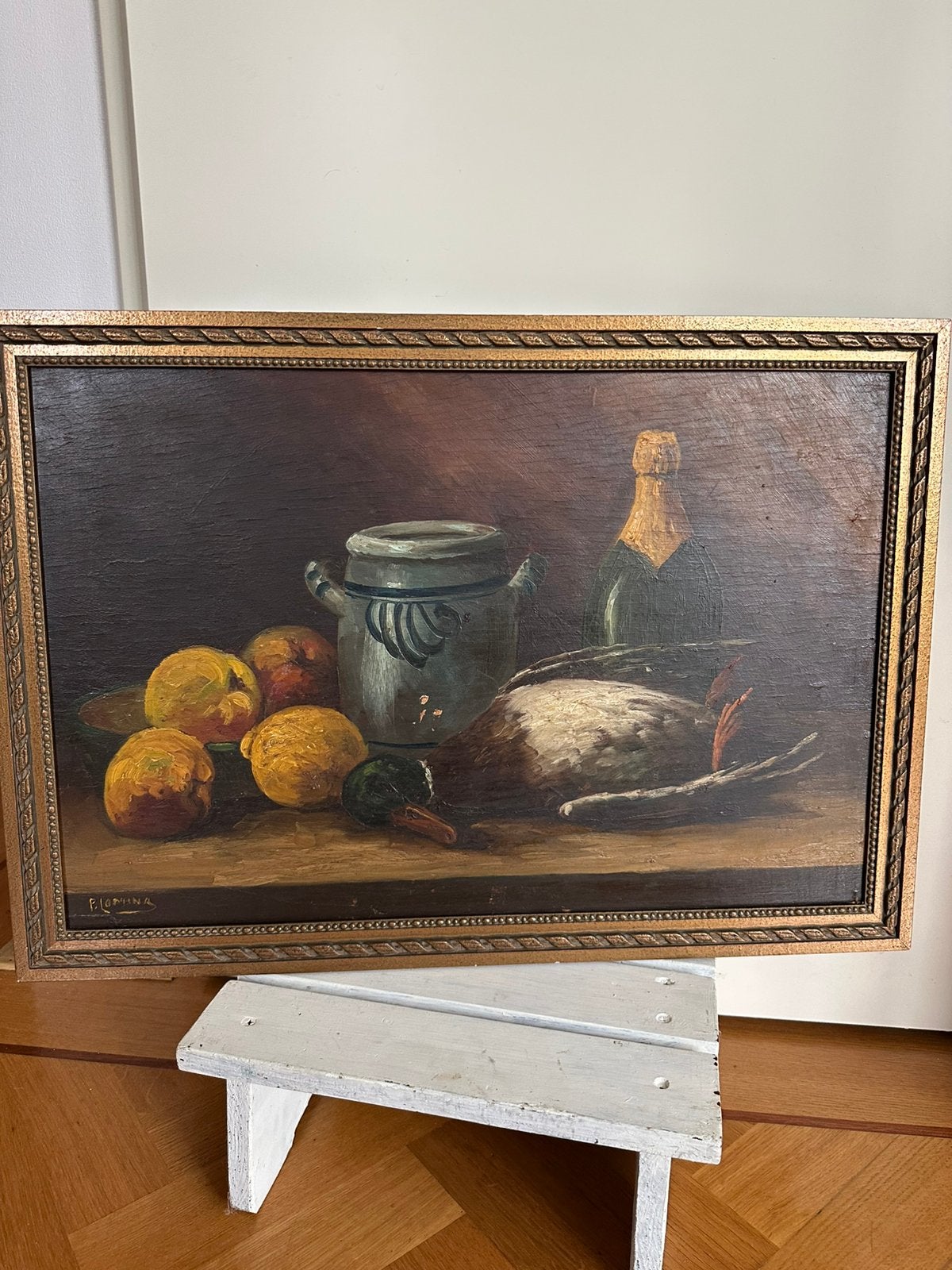 Brocante landelijk schilderij belgisch stilleven keuken, Ophalen of Verzenden