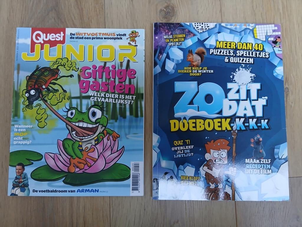 2x tijdschrift kinderen: Quest junior & Zo zit dat!, Boeken, Ophalen of Verzenden, Zo goed als nieuw, Non-fictie