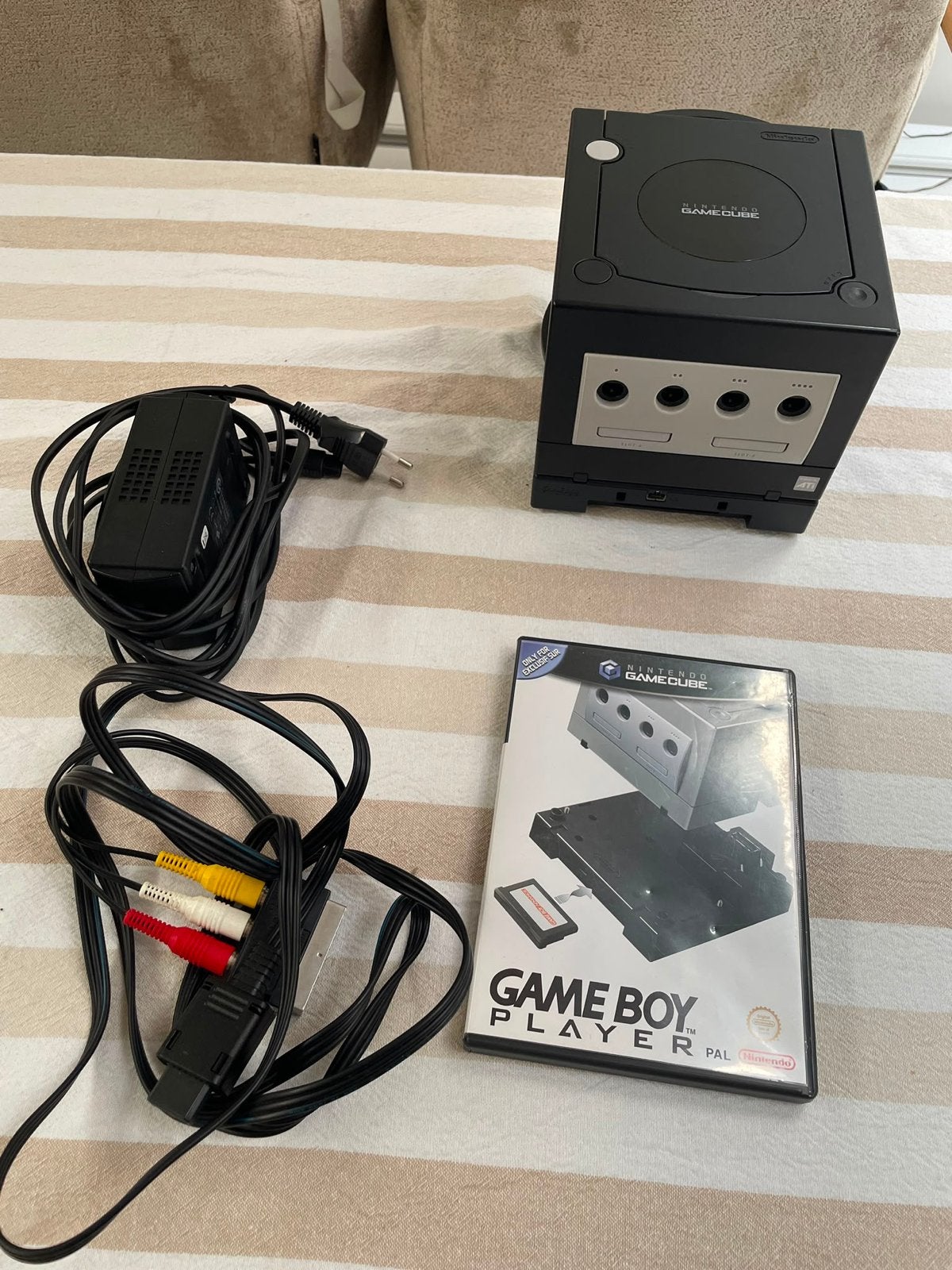 Nintendo GameCube Zwart met Game Boy Player, Gebruikt, Zwart, Ophalen of Verzenden, Zonder controller