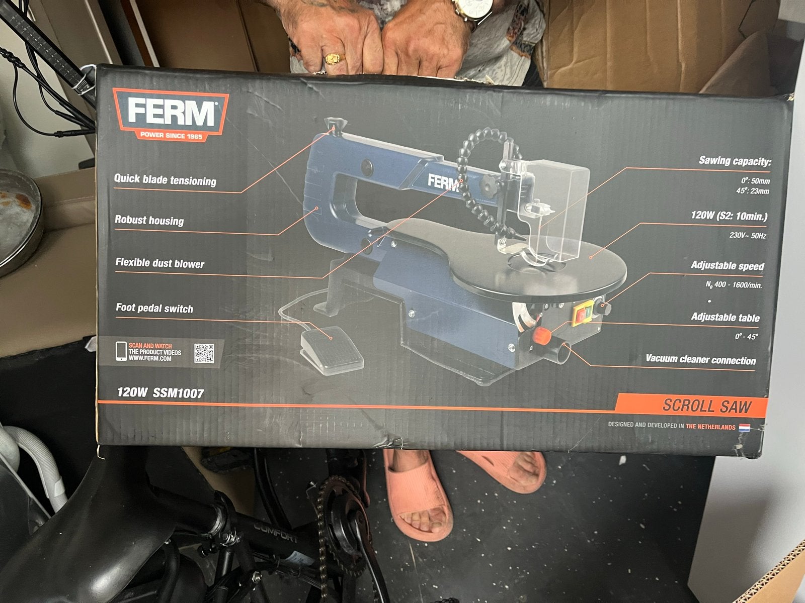 Ferm Decoupeerzaag 120W SSM1007 - Nieuw in doos, Nieuw, 600 tot 1200 watt, Ophalen of Verzenden, 30 tot 70 mm
