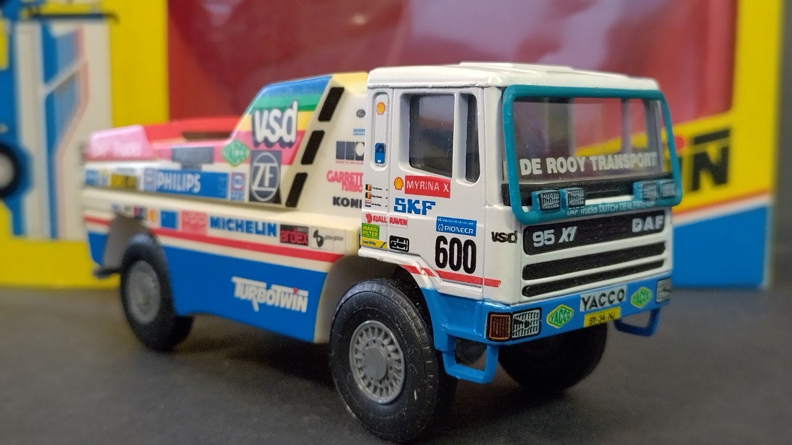 Daf 95 Turbotwin Paris Dakar 1988 De Rooy 1:50 Portegies Pol, Overige merken, Verzenden, ., Zo goed als nieuw