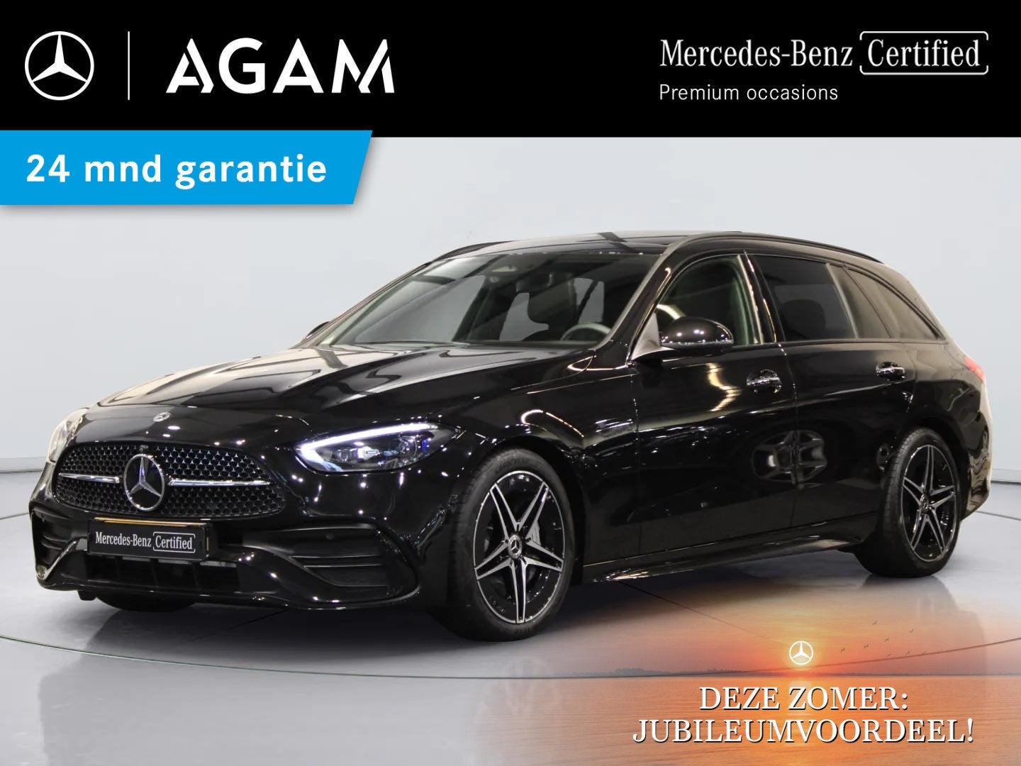 Mercedes-Benz C-Klasse Estate 180 AMG Line Premium PLUS | Pa, Auto's, Mercedes-Benz, Automaat, 4 cilinders, Zwart, Origineel Nederlands