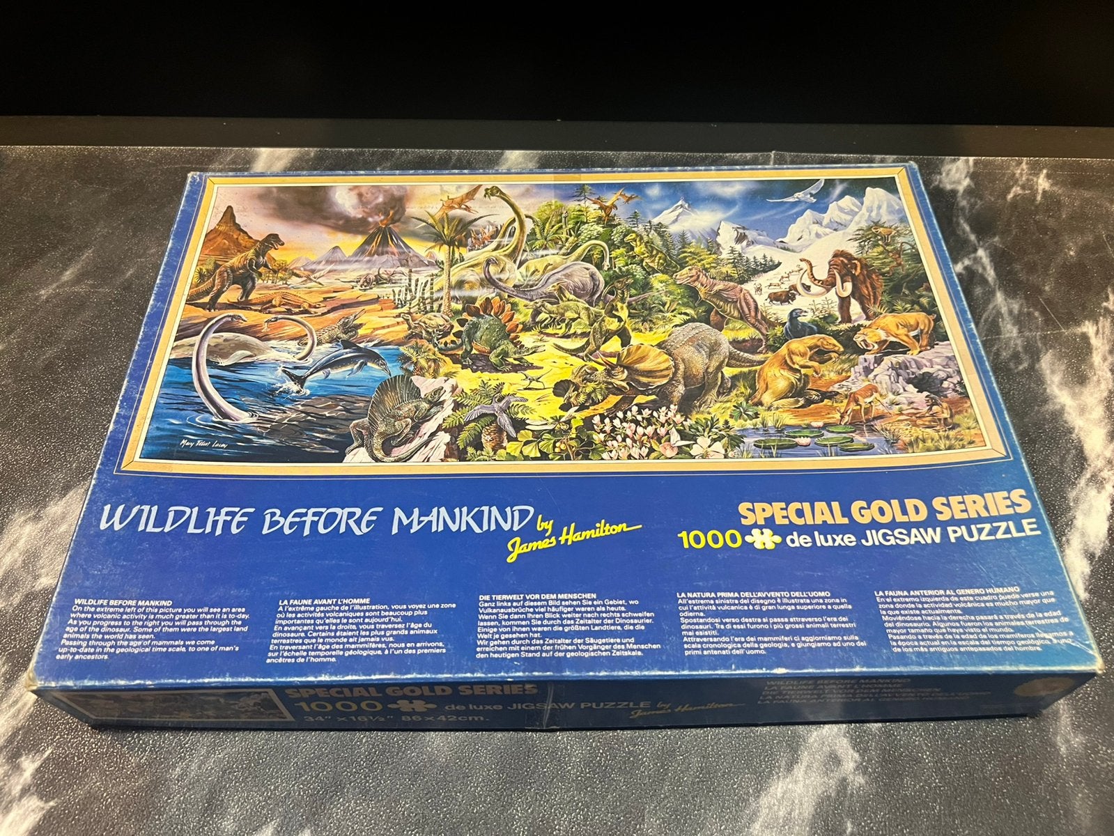 Jigsaw puzzel James Hamilton 1000 st wildlife before mankind, Ophalen of Verzenden, 500 t/m 1500 stukjes, Zo goed als nieuw