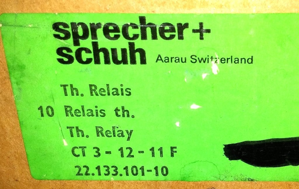 Sprecher Schuh CT 3-12 1.6A 2.1A 2.5A Overbelastingsrelais, Ophalen of Verzenden, Zo goed als nieuw, Schakelaar