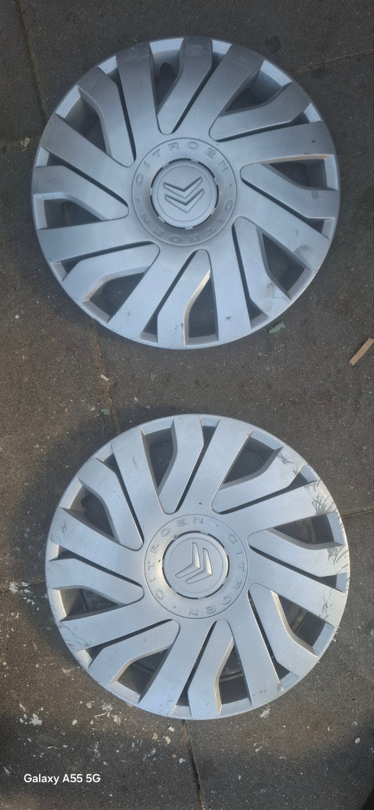 wieldoppen 14 inch ,citroen. Zilver ., Auto diversen, Verzenden, Gebruikt