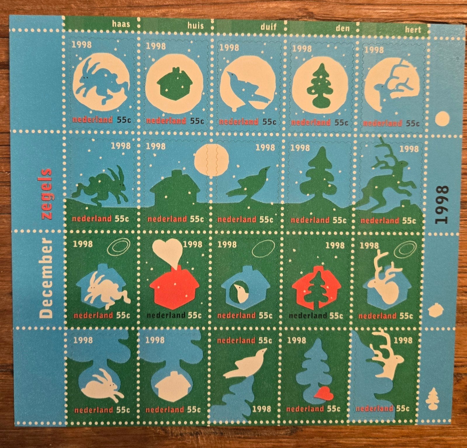 Nederland December Zegels 1998 - Postfris Vel, Ophalen of Verzenden, Na 1940, Postfris
