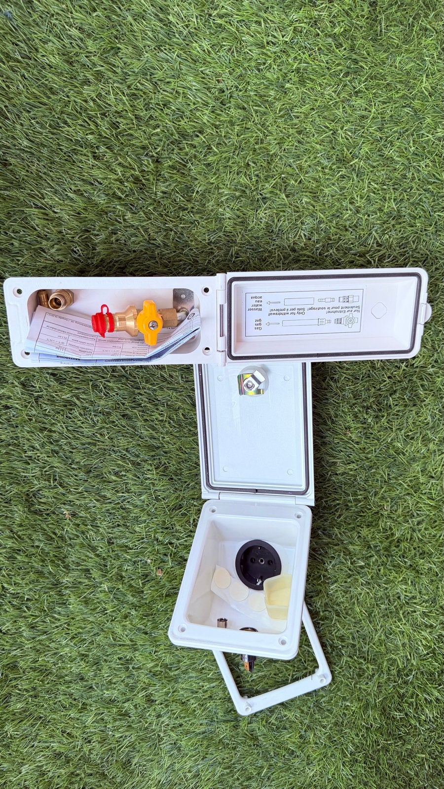 Inbouw Electra en gas aansluiting voor camper/caravan, Ophalen of Verzenden, Nieuw