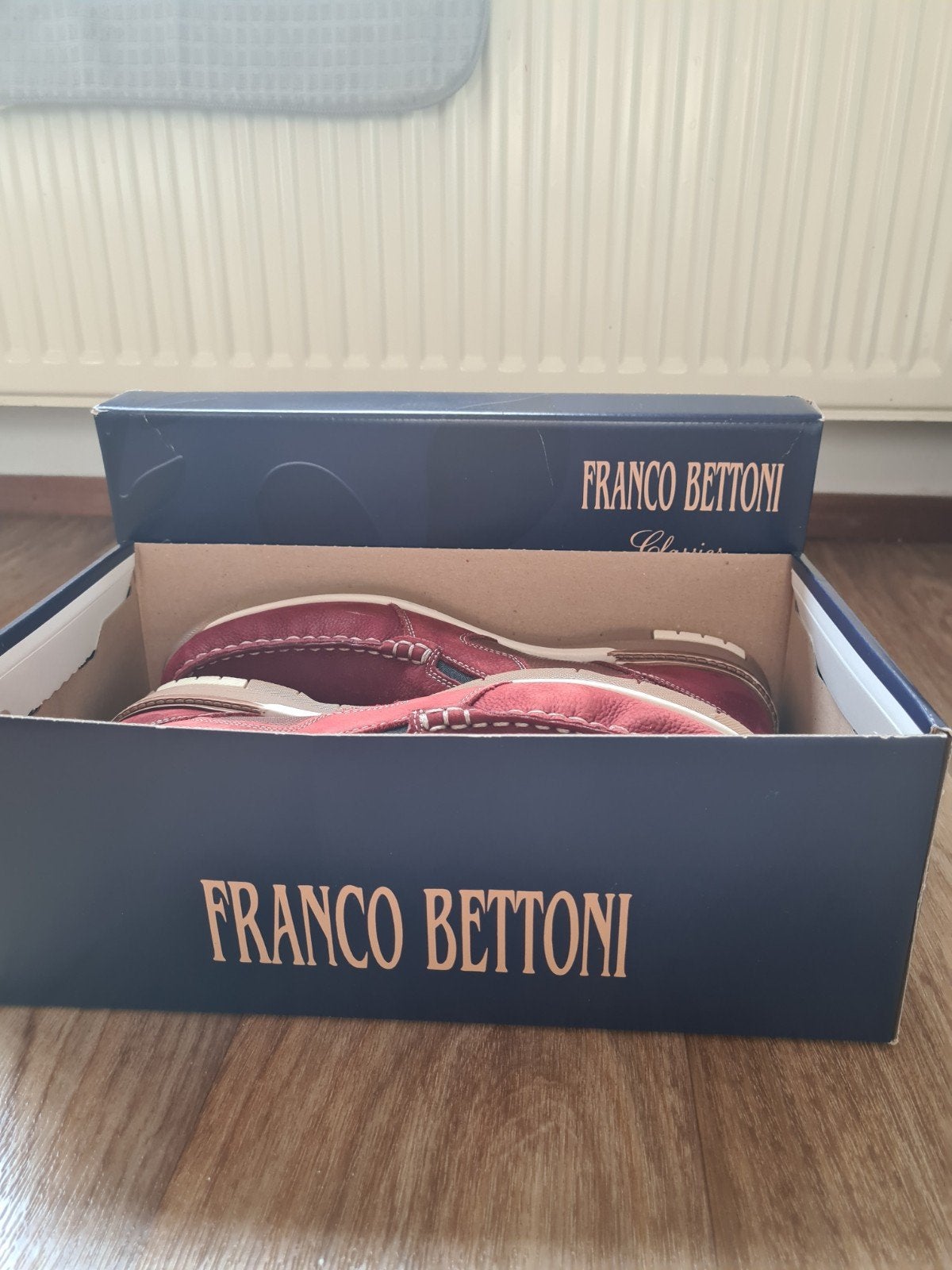 Franco Bettoni Loafers - Maat 45 - Rood, Overige kleuren, Zo goed als nieuw, Loafers, Ophalen