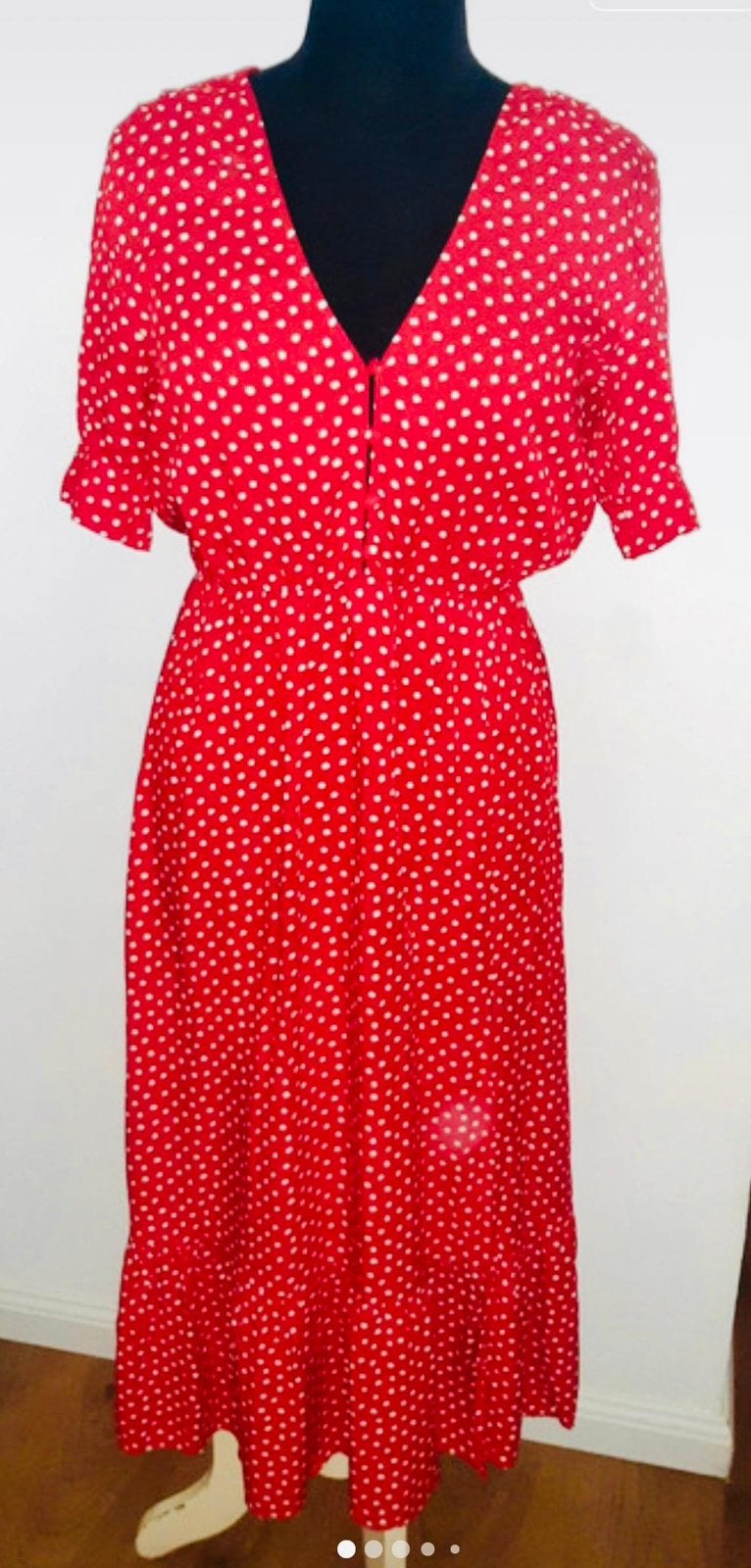 Zara rode dames jurk maat 36 s maxi dress stippen polka dot, Ophalen of Verzenden, Zo goed als nieuw, Maat 36 (S), Rood