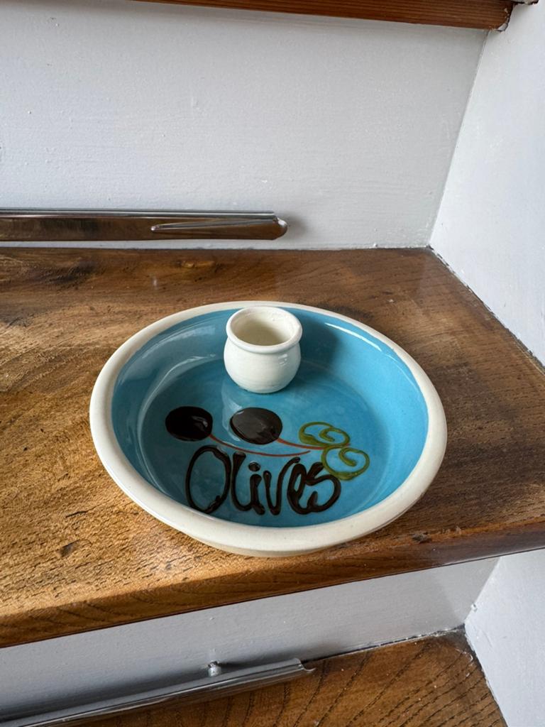 Olijven schaaltje blauw, Huis en Inrichting, Ophalen of Verzenden, Zo goed als nieuw, Overige stijlen, Overige typen