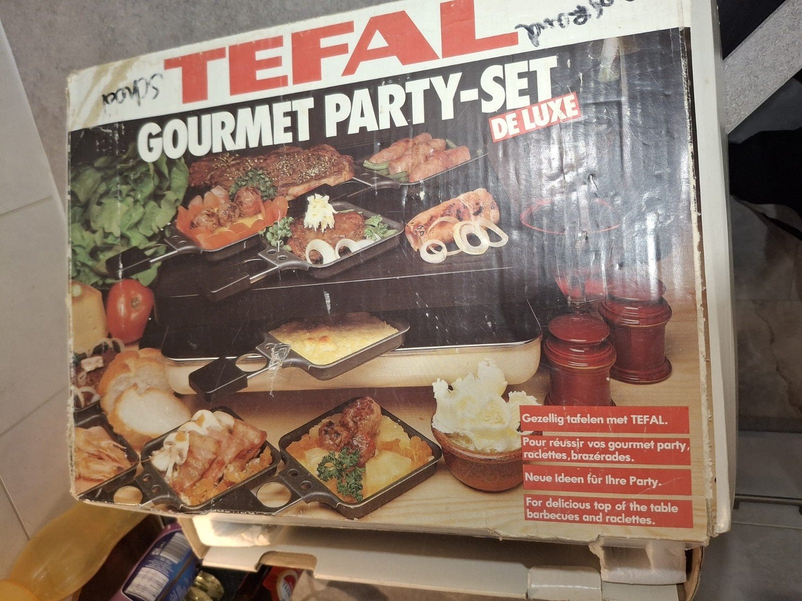 Tefal Gourmet Party-Set De Luxe - Raclette/Gourmetstel, Ophalen, Gebruikt, 4 t/m 7 personen