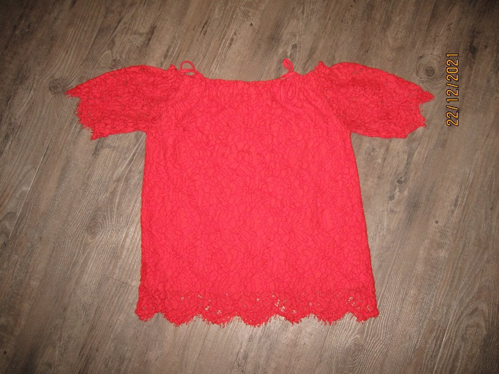 Yessica rode gevoerde kanten top maat XS, Kleding | Dames, Tops, Yessica, Ophalen of Verzenden, Korte mouw, Maat 34 (XS) of kleiner