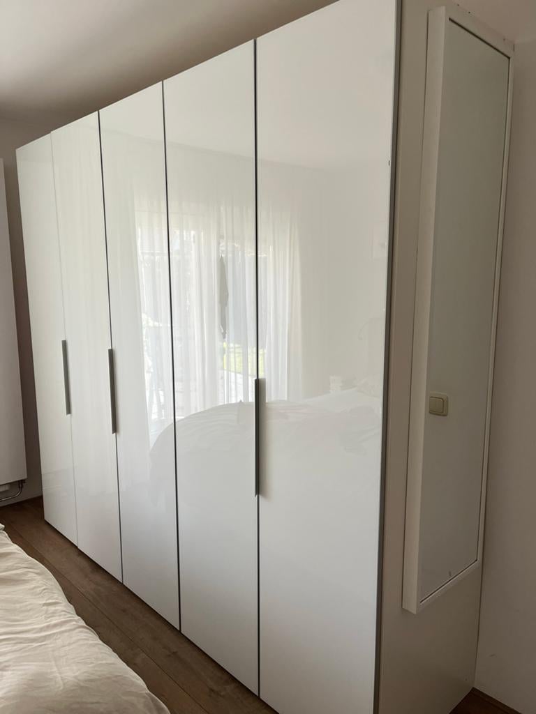 Vijfdeurs witte kledingkast, Gebruikt, 200 cm of meer, Ophalen of Verzenden, 200 cm of meer