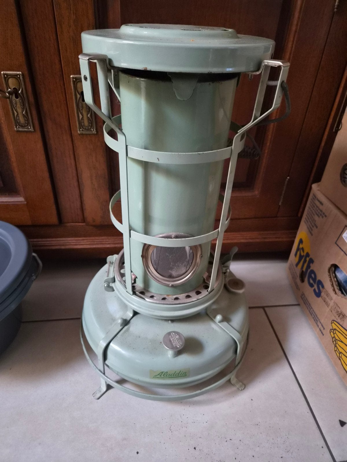 Vintage Aladdin petroleumkachel - Groen, Ophalen