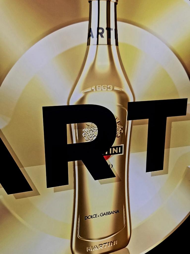 Lichtbak, reclamebord (glorifier) van Martini Gold🍸, Ophalen, Gebruikt, ., Lichtbak of (neon) lamp