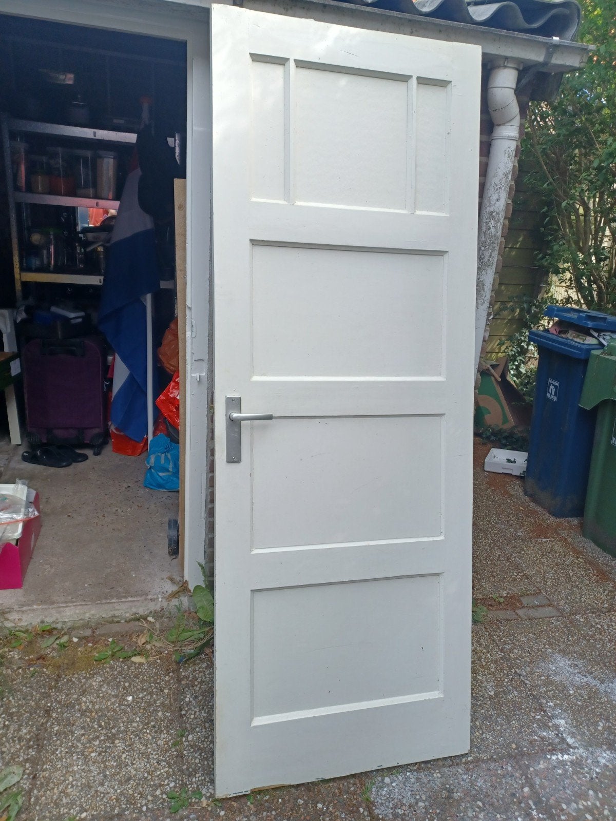 Witte binnendeur met glaspanelen, Ophalen, Gebruikt, Minder dan 80 cm, Binnendeur