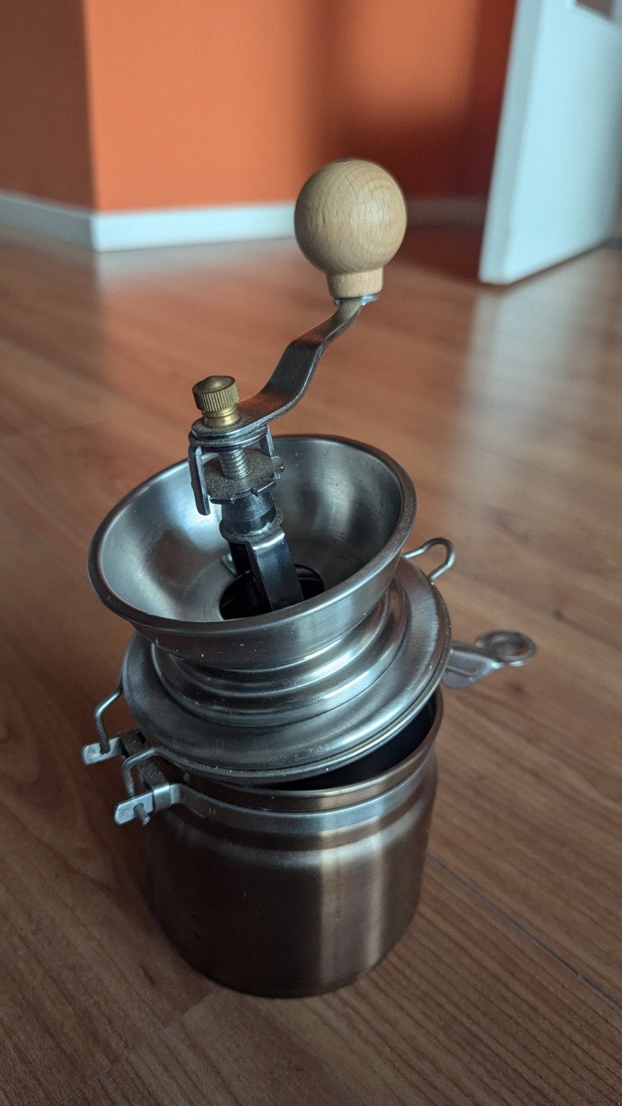 La Cafetière Koffiemolen - Gebruikt (niet vaak), Gebruikt, Zilver, Ophalen of Verzenden, Metaal