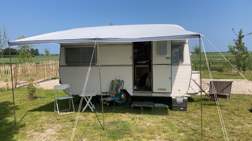 Kip oldtimer tourcaravan, type 415 QB, uit 1972., 2 aparte bedden, Kip, Luifel, Particulier