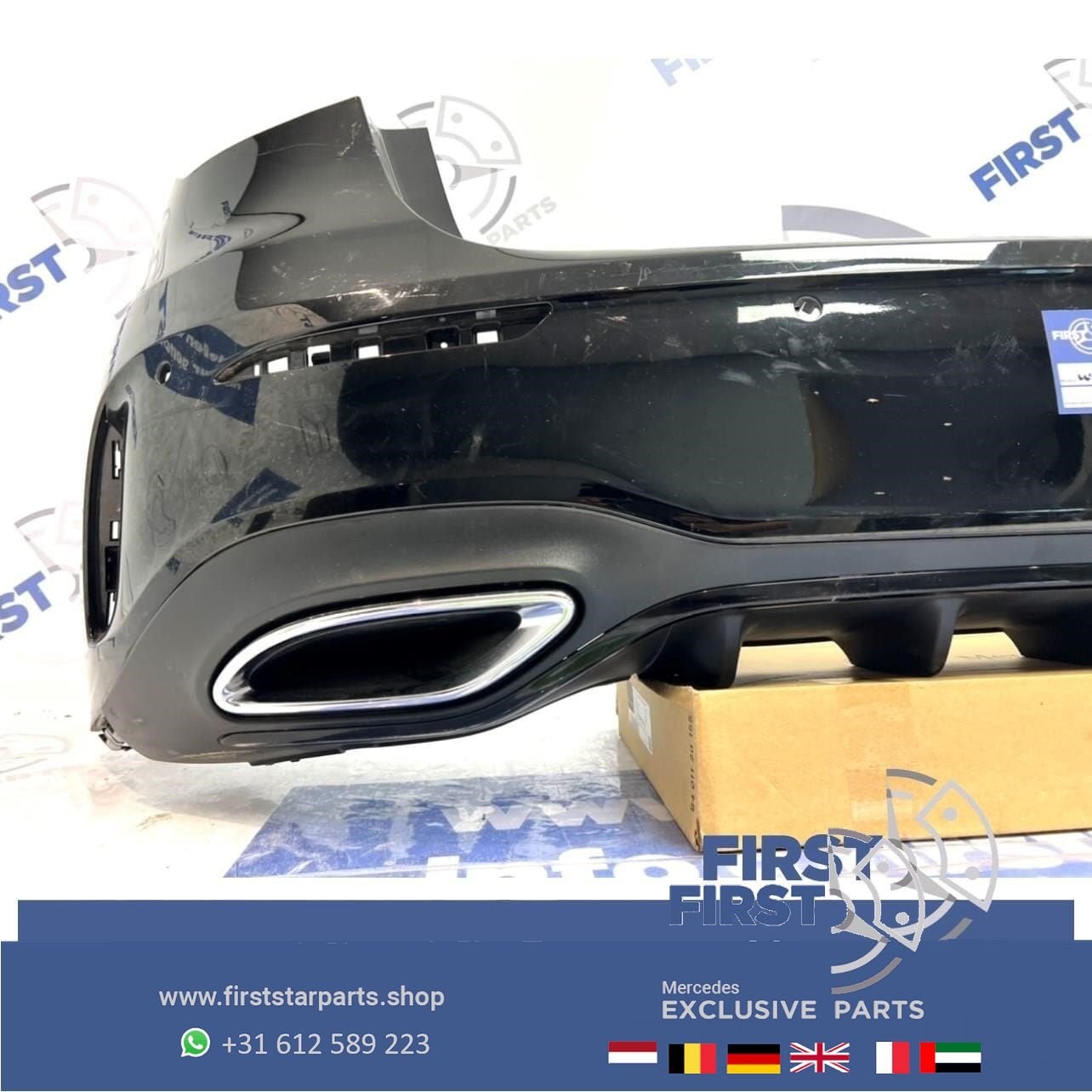 W118 C118 AMG Achterbumper + diffuser Mercedes CLA Klasse 20, Gebruikt, -, Ophalen of Verzenden, Achter