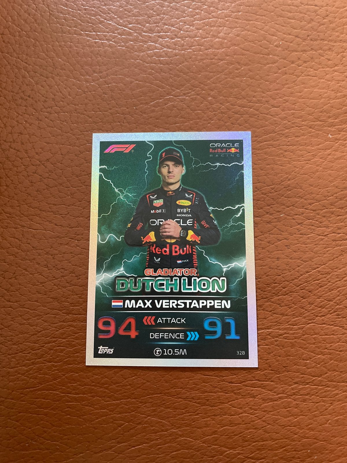 Max Verstappen Topps Turbo Attax 2023 Gladiator Dutch Lion, Ophalen of Verzenden, Zo goed als nieuw, Losse kaart, Foil