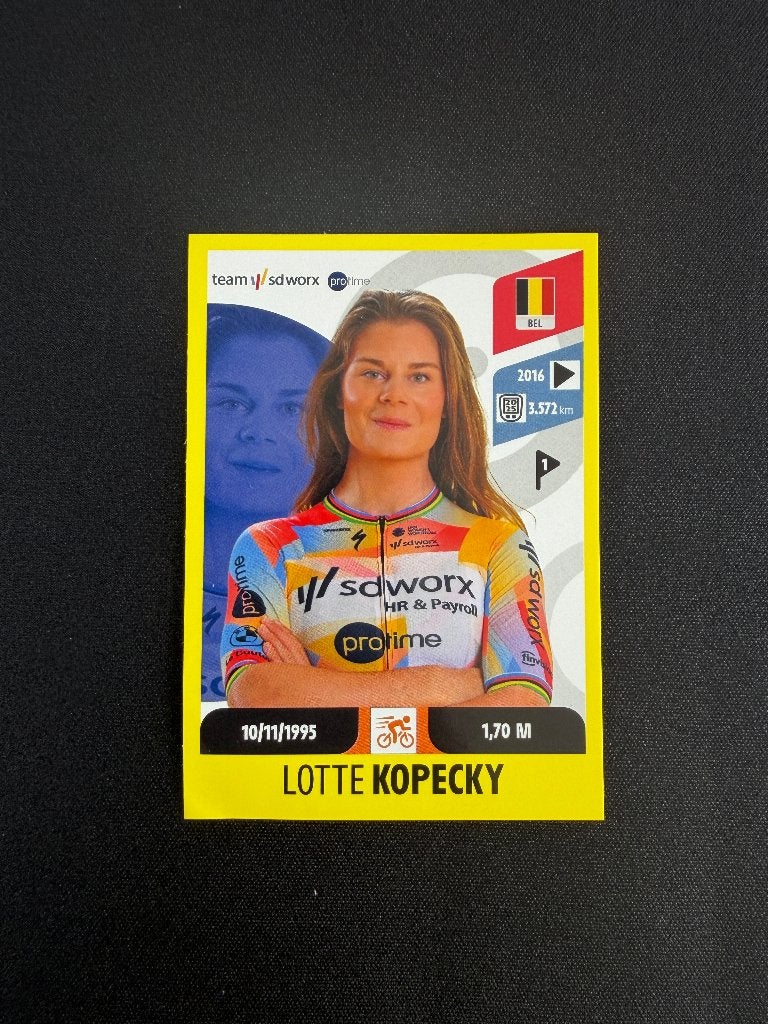 Lotte Kopecky Panini Tour de France 2026 Sticker SD Worx, Verzenden, Zo goed als nieuw, Overige sporten, Poster, Plaatje of Sticker