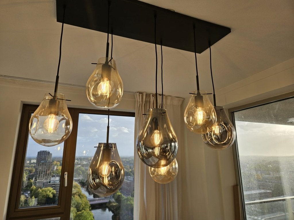 Coco Maison Charlie 7-lichts hanglamp, Ophalen, Zo goed als nieuw, Glas, E27 (groot)