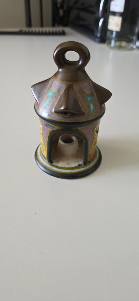 Gouds plateel kaarsenhoudertje, Antiek en Kunst, Ophalen of Verzenden