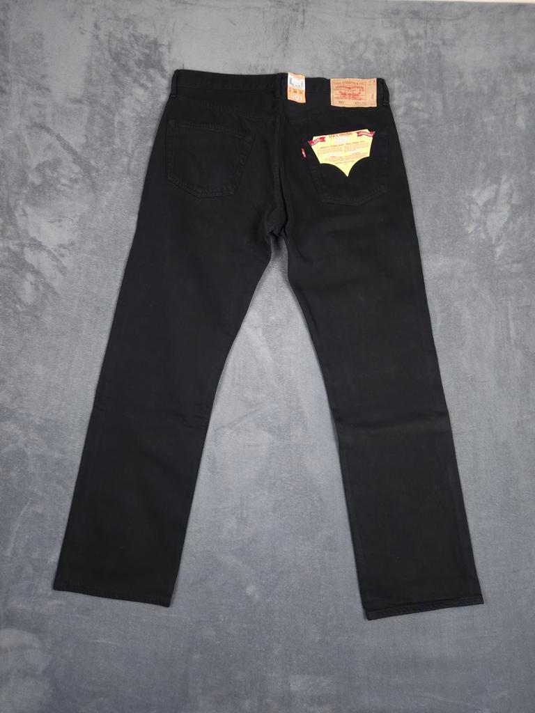 Levis 501 Broek W38 L34 Zwart 100% katoen Straight Jeans ., W36 - W38 (confectie 52/54), ., Zwart, Nieuw