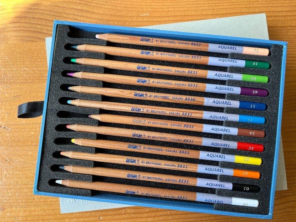 Bruynzeel Sakura Aquarelpotloden - set van 12, Ophalen, Gebruikt, Potlood of Stift