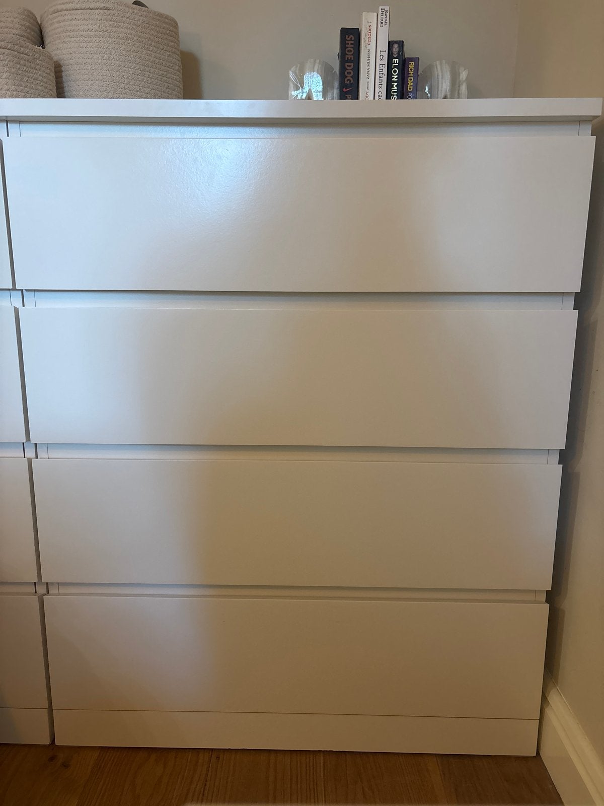 Ikea Malm Witte ladekast met 4 laden - Zo goed als nieuw, Ophalen, Overige materialen, 5 laden of meer, 100 tot 150 cm