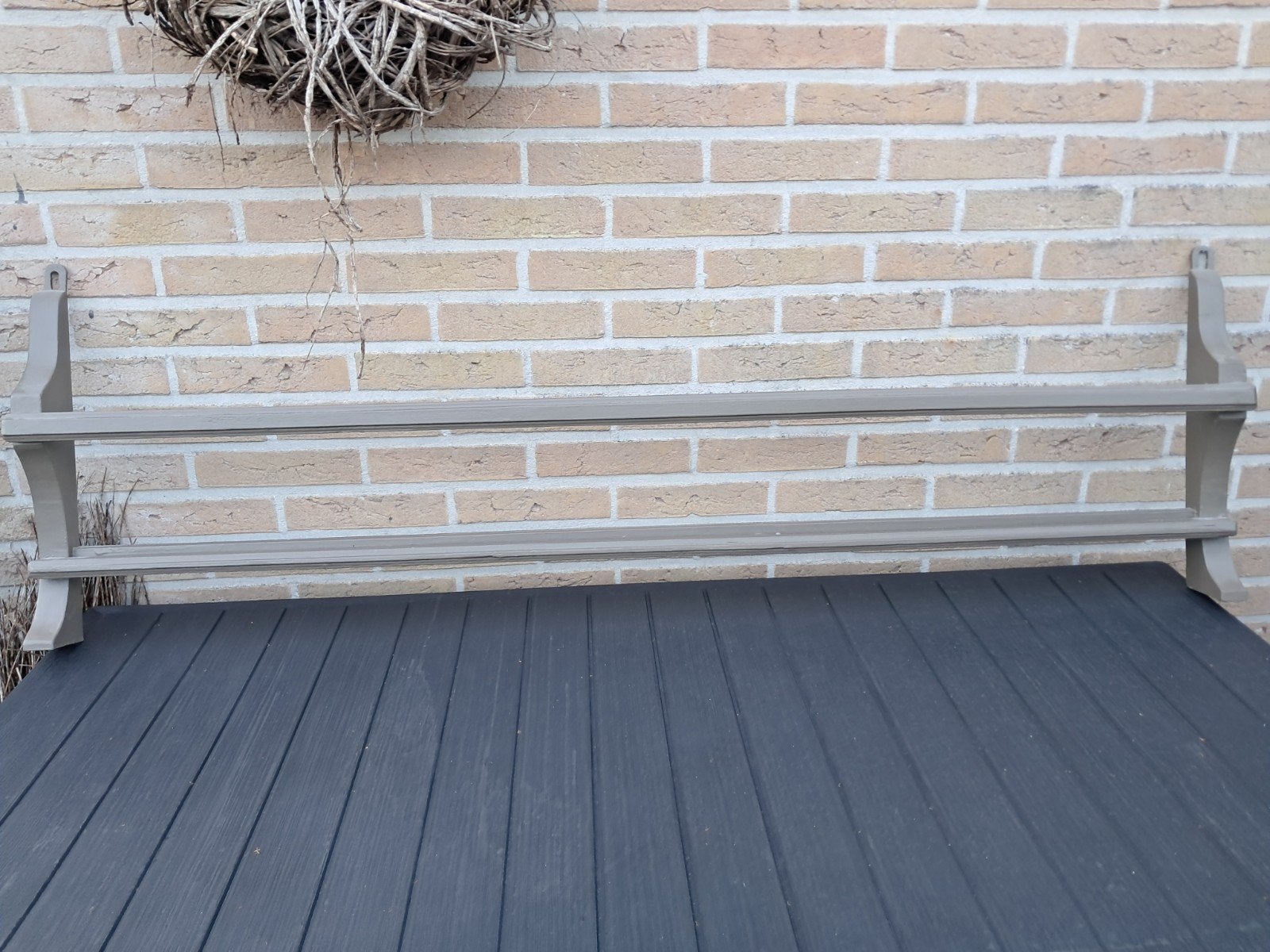 Houten bordenrek, Ophalen, Gebruikt, Grijs, Hout