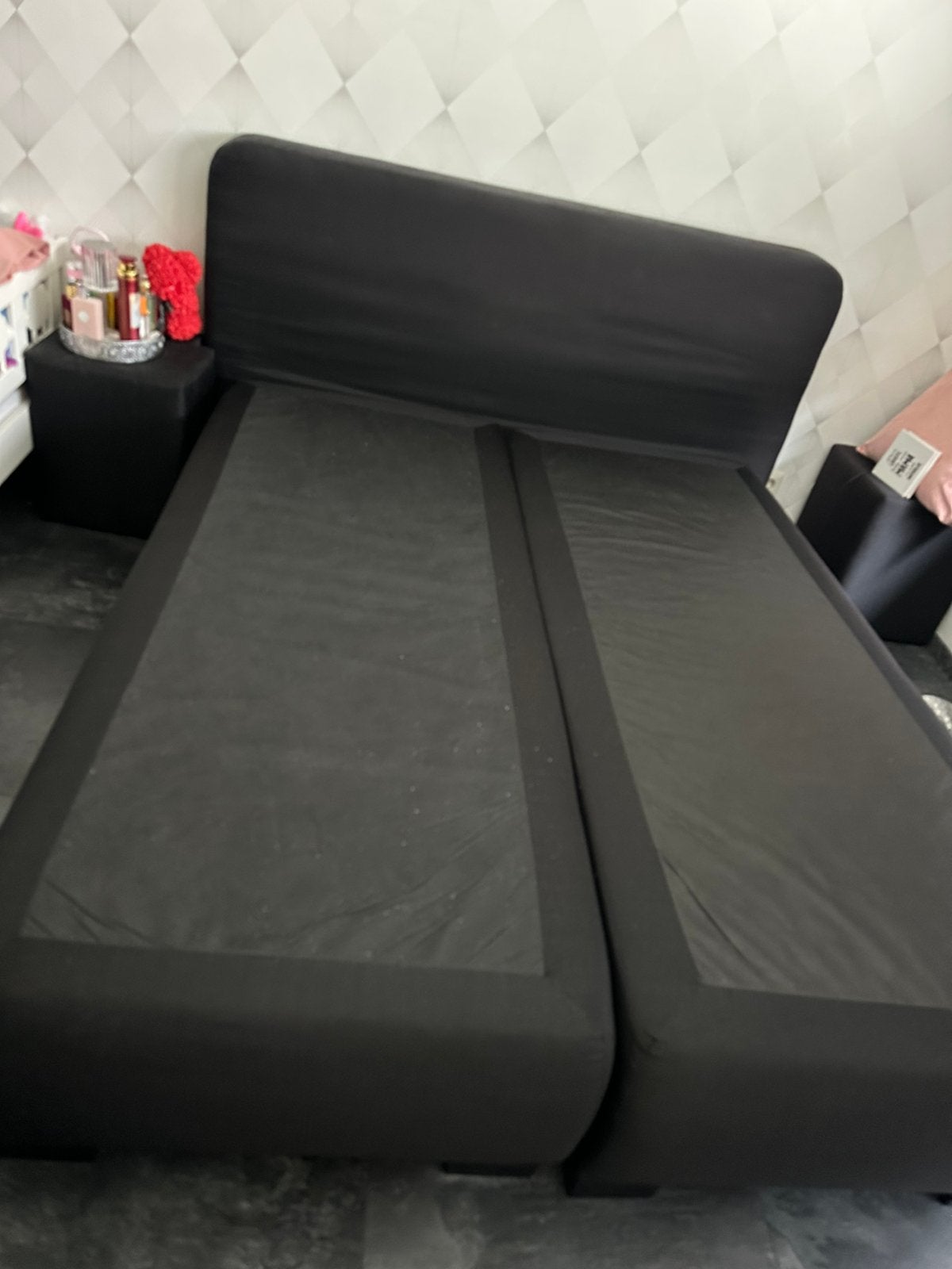 Boxspring, Ophalen, Gebruikt, Zwart, Tweepersoons