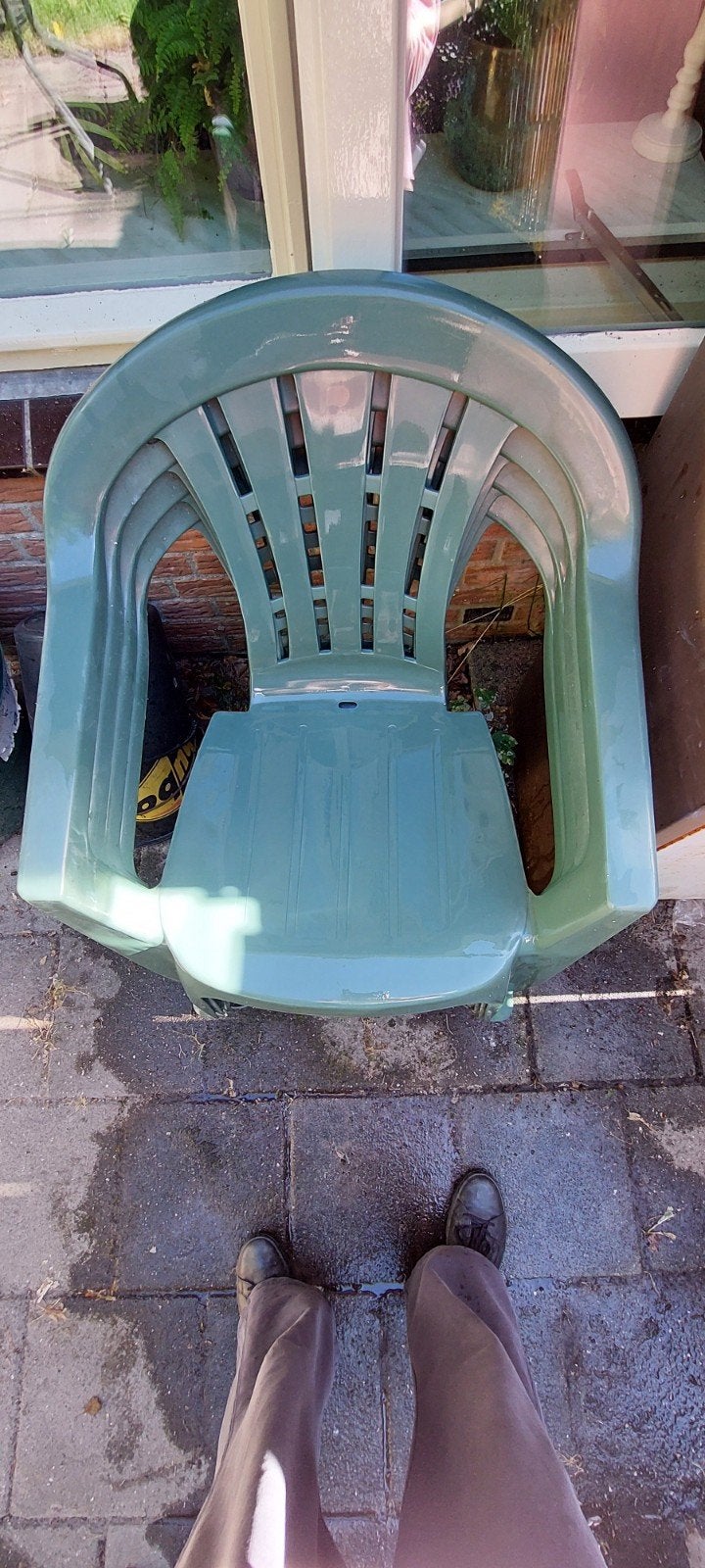 tuin stoelen set 4 stuks, Ophalen, Gebruikt, Kunststof, Stapelbaar