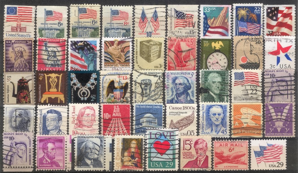 USA (5) - Amerikaanse symbolen en personen, Verzenden, Gestempeld, Noord-Amerika