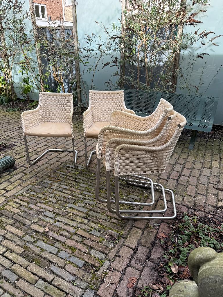 6x Tecta D43 eetkamerstoelen Alcantara kussens, Ophalen, Gebruikt, Overige kleuren, Bauhaus Industrieel Modern Tijdloos