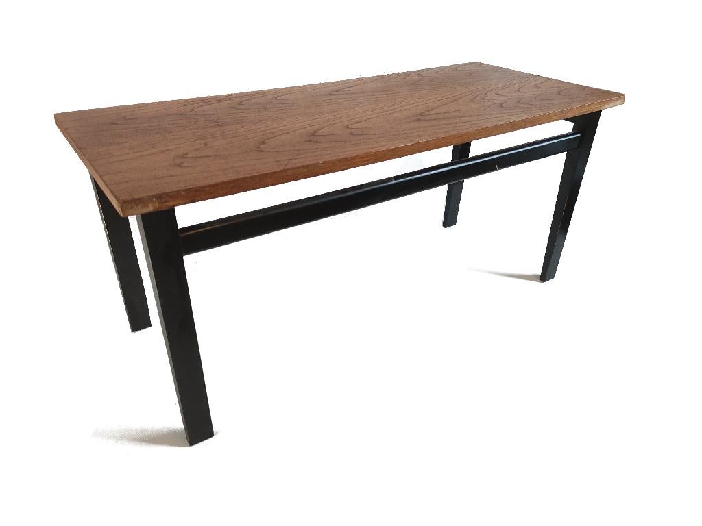 Gaaf minimalistisch vintage teak Deens design salontafel, Ophalen, Gebruikt, Hout