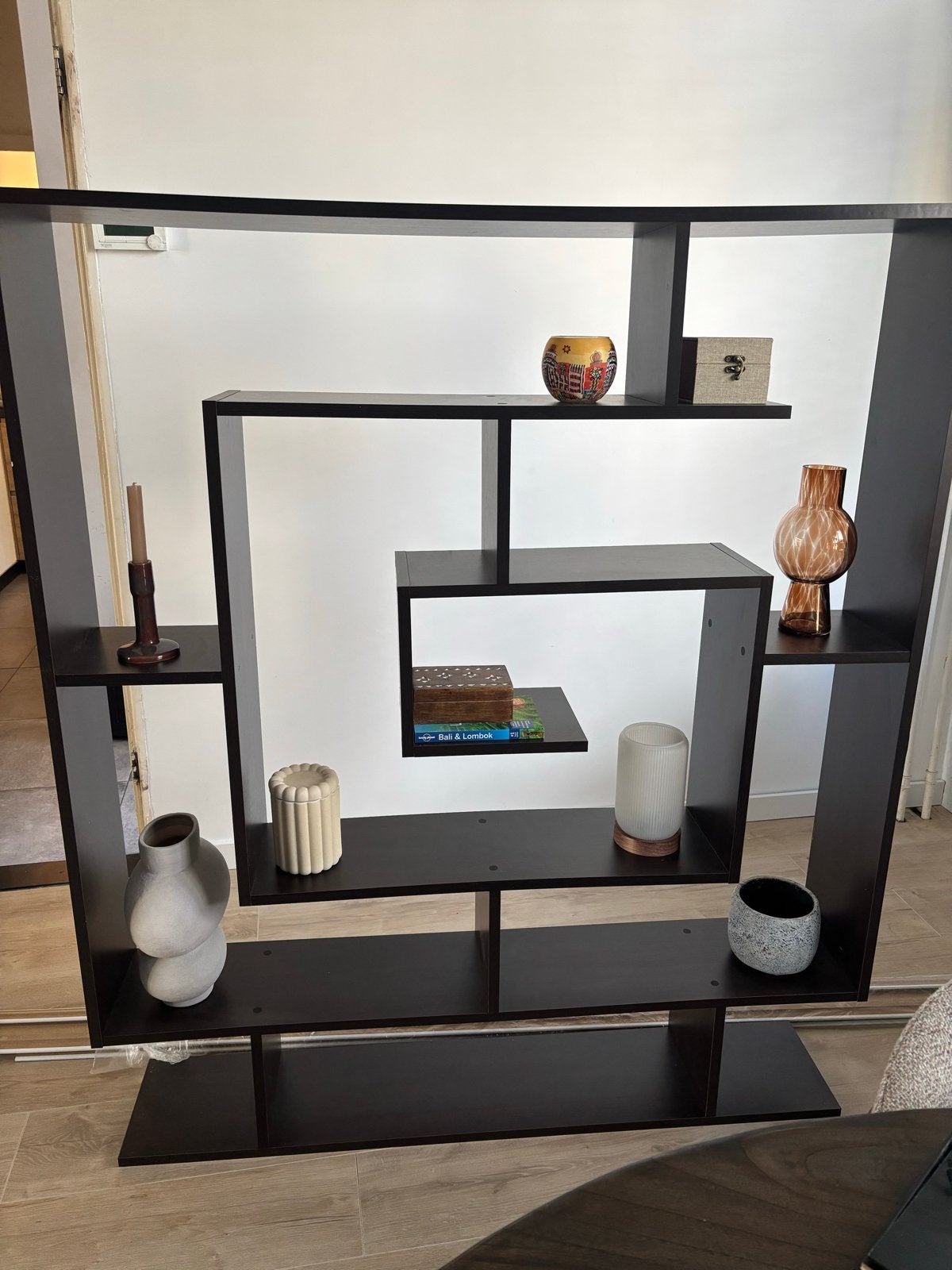 Strak design open kast/roomdivider, Ophalen, Met plank(en), Gebruikt, 100 tot 150 cm