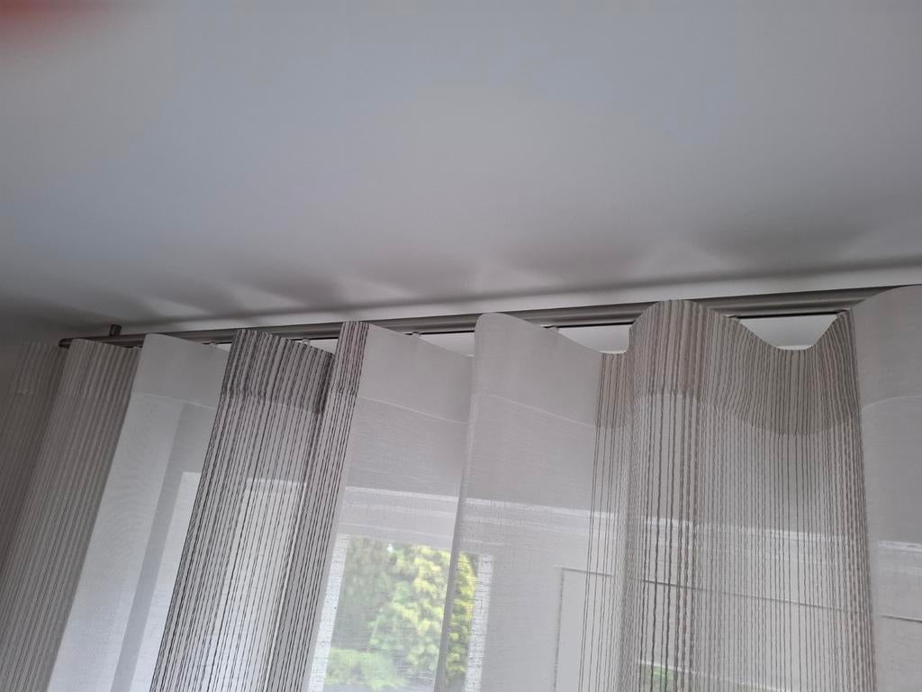 Luxe geborsteld rvs gordijnrail, 340cm lang, Ophalen, Zo goed als nieuw, 200 cm of meer