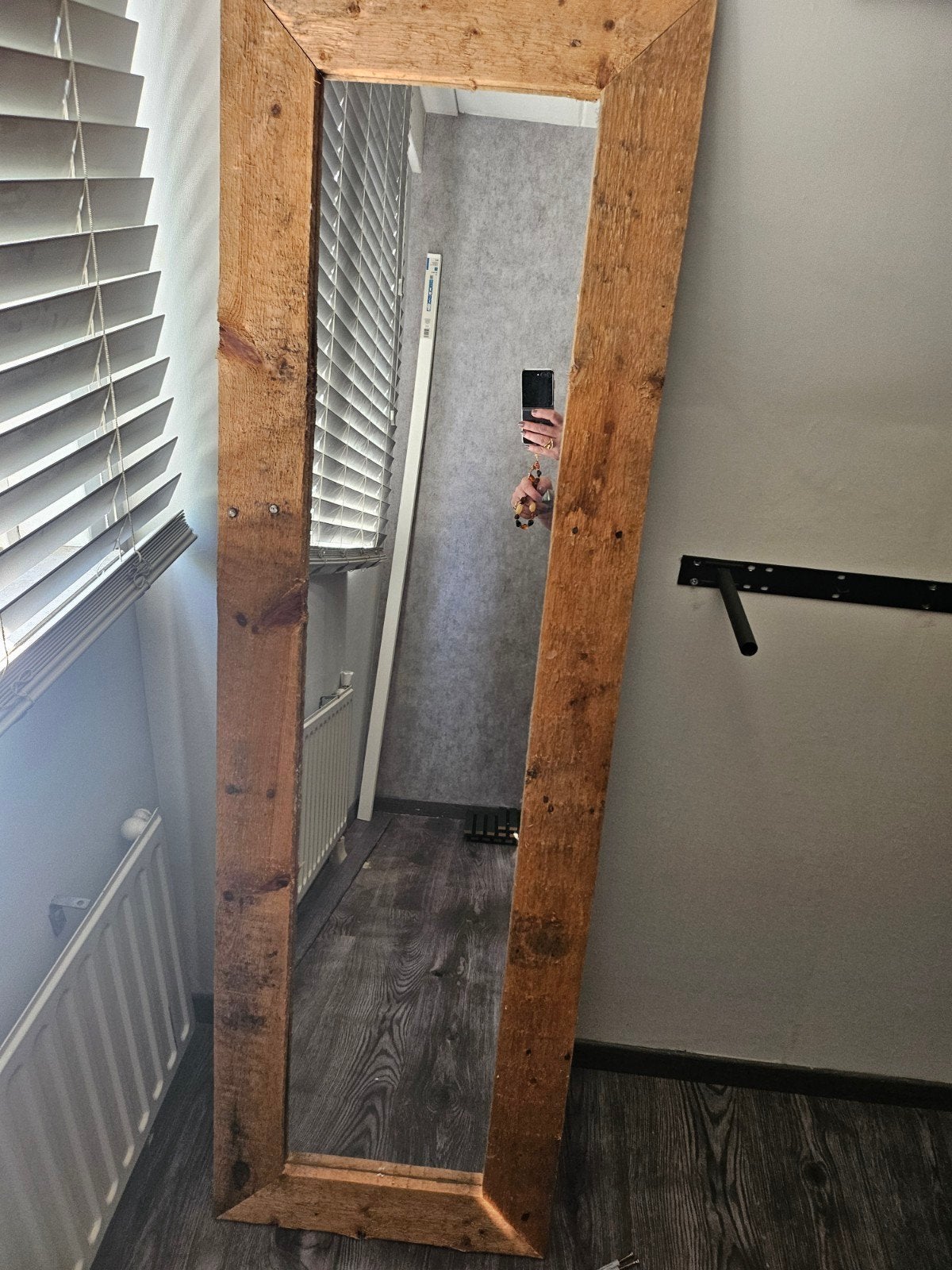 Spiegel onbehandeld hout., Ophalen of Verzenden, Rechthoekig
