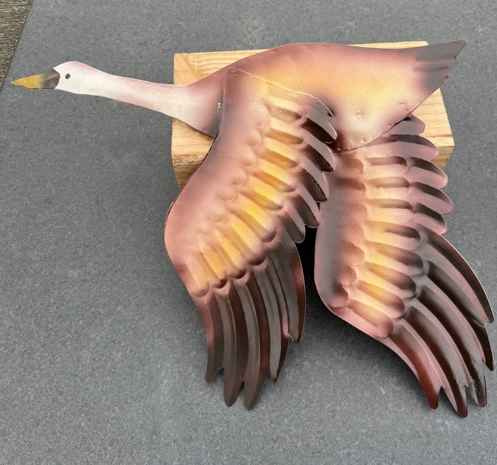 Gekleurde metalen gans als wand decoratie MG560, Tuin en Terras, Robanjer, Nieuw, Ophalen of Verzenden, Info@robanjer.nl