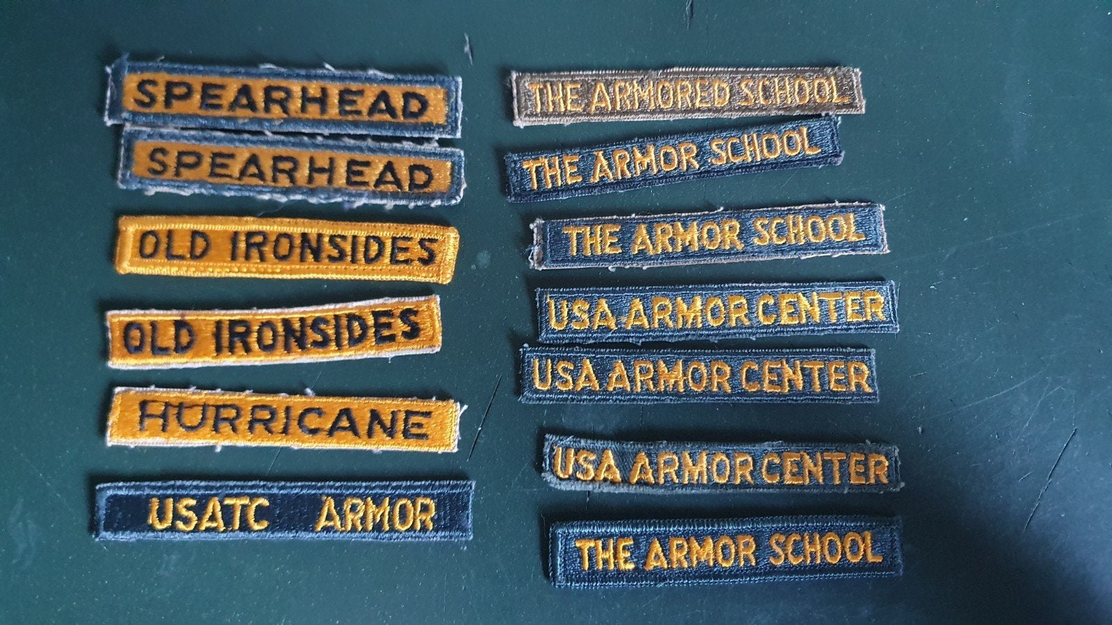 US Army Set undertabs voor Armor emblemen, Ophalen of Verzenden, Landmacht, Amerika, Embleem of Badge