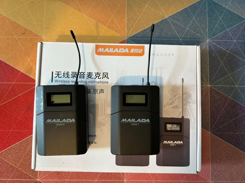 Mailada WM8 Draadloze Lavalier Microfoon Set, Ophalen of Verzenden, Gebruikt, Overige typen, Draadloos
